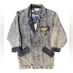 Vintage jacket acid wash denim jacket handmade